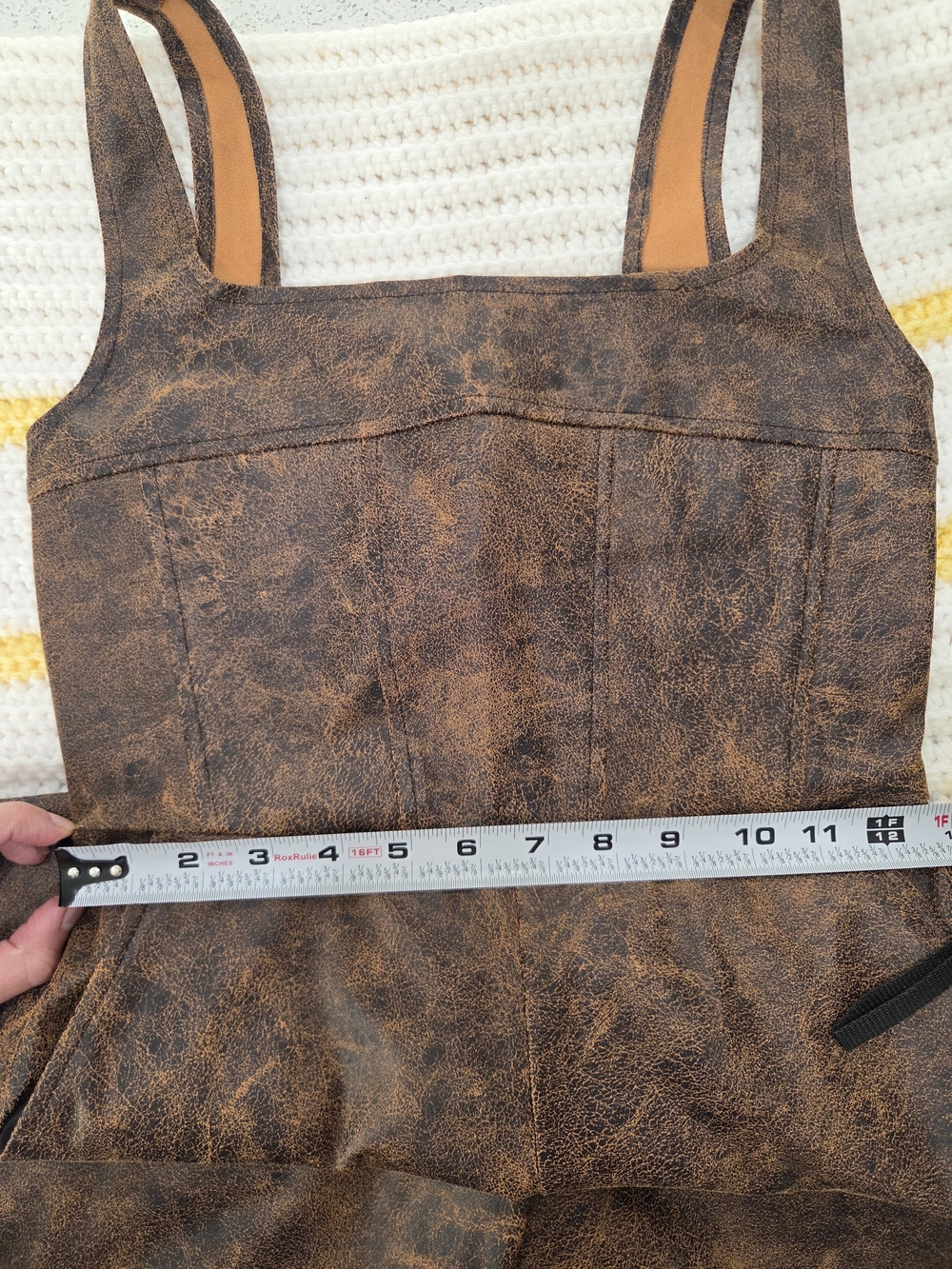 Forever 21 Brown Faux-Leather Wide-Leg Jumsuit (New) - Picture 5 of 8